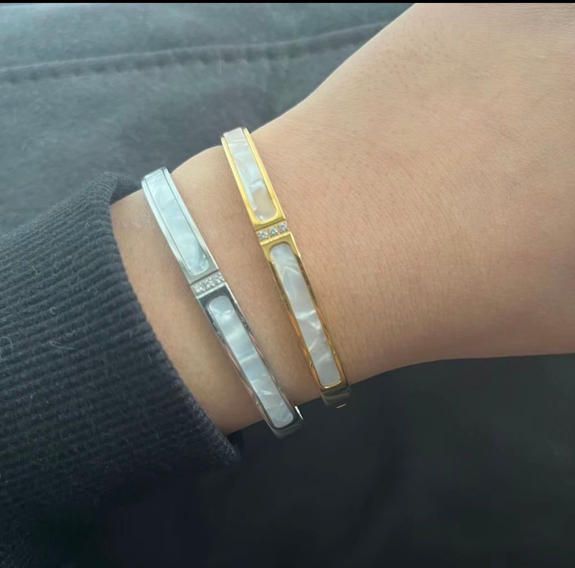 Taara mother of pearl cuff - Sassygrove