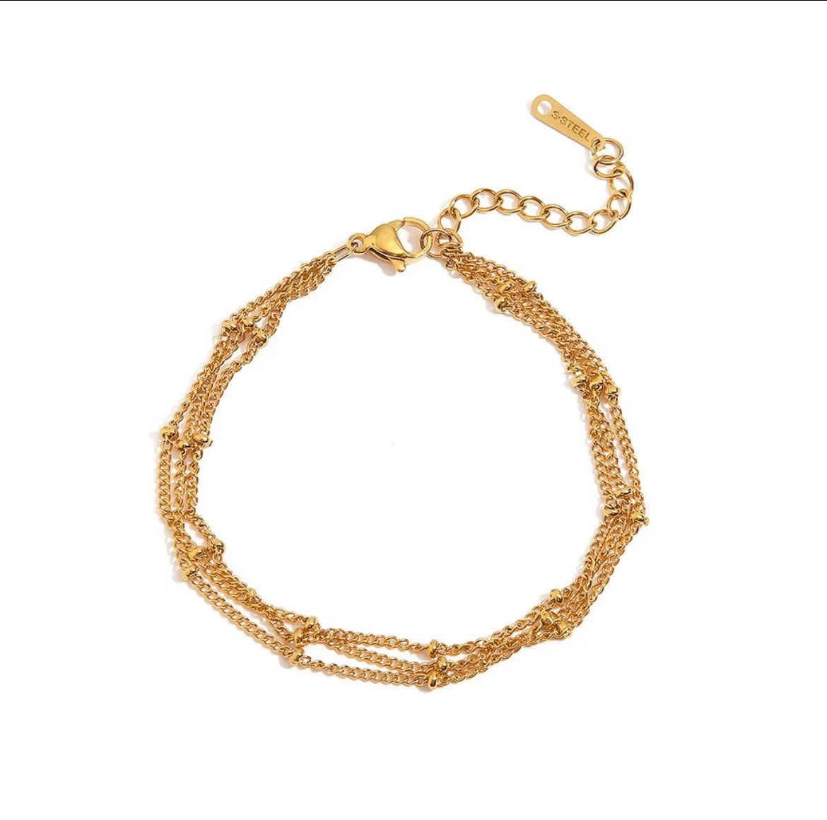 Triple layer beaded dainty bracelet - Sassygrove