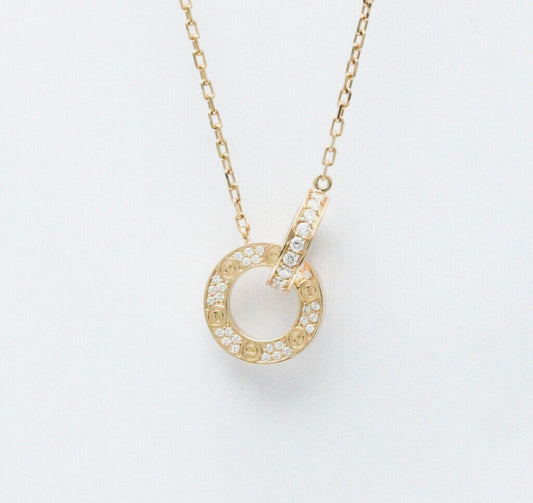 Diamond interlocked stamp necklace - Sassygrove