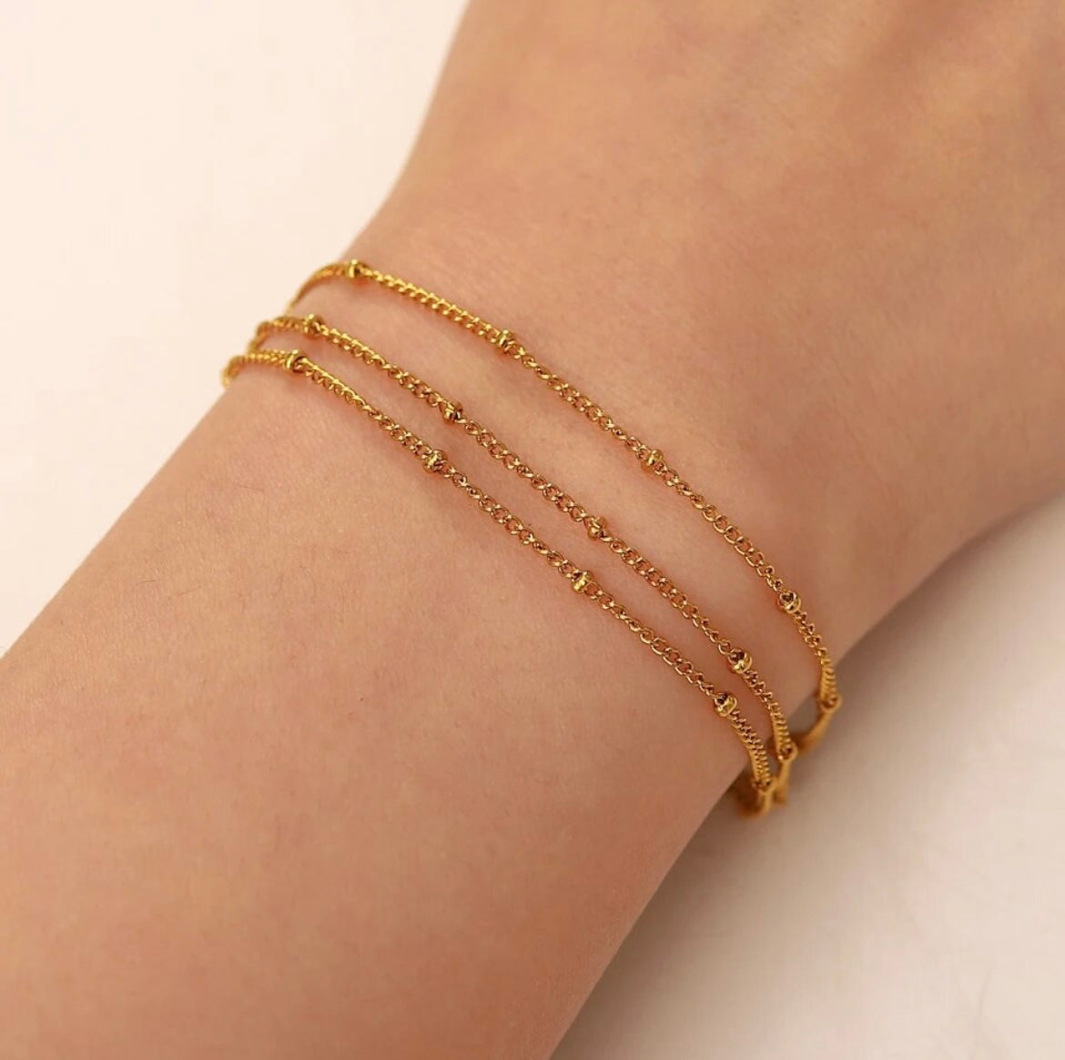 Triple layer beaded dainty bracelet - Sassygrove
