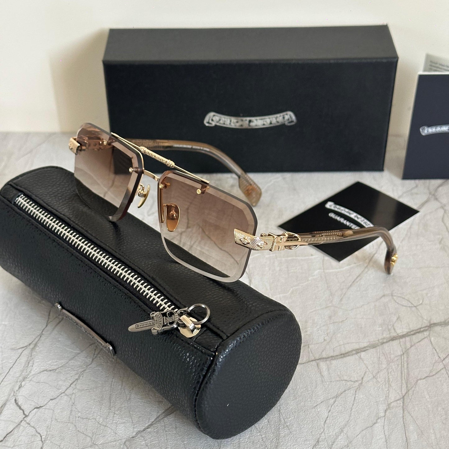 Chrome Hearts Silver Dagger Shield Sunglasses - Sassygrove