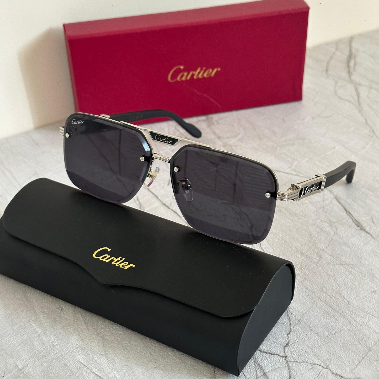 Cartier CT0398O Santos de Cartier Sunglasses - Sassygrove