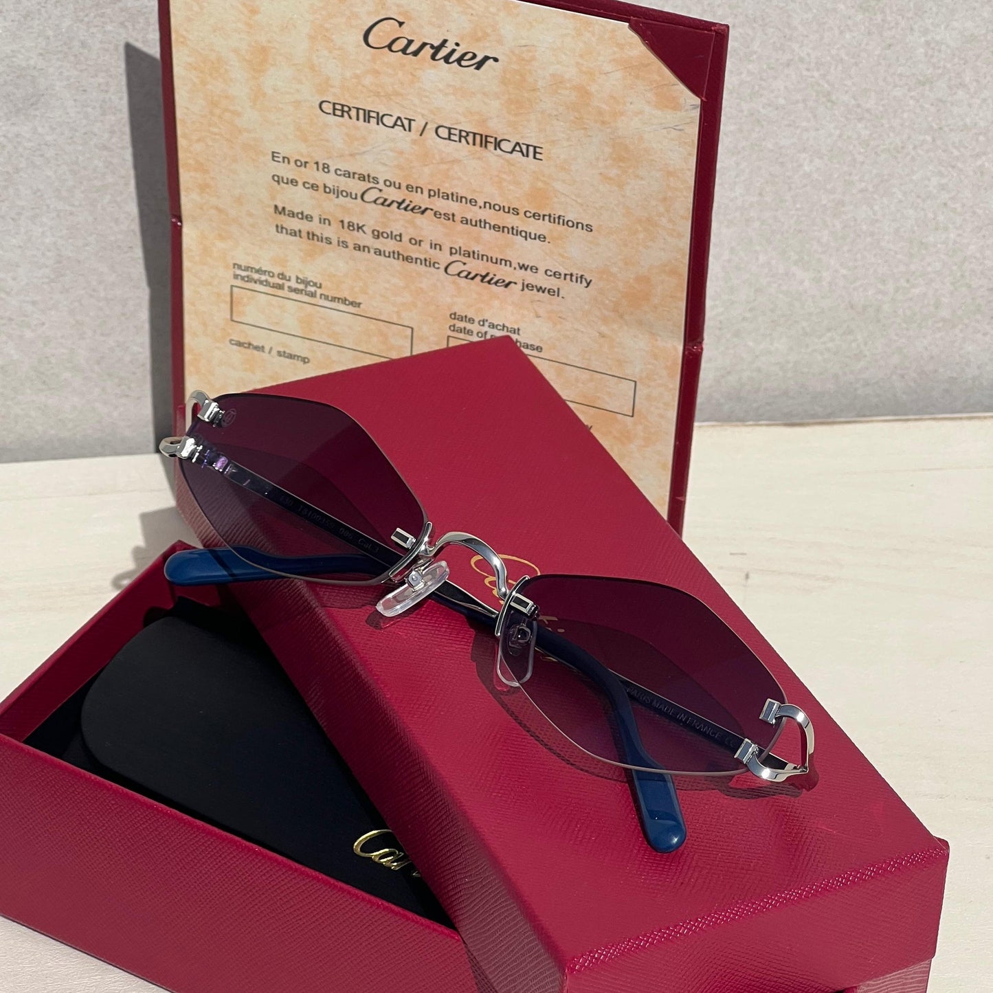 Cartier Giverny Rimless Oval Sunglasses - Sassygrove