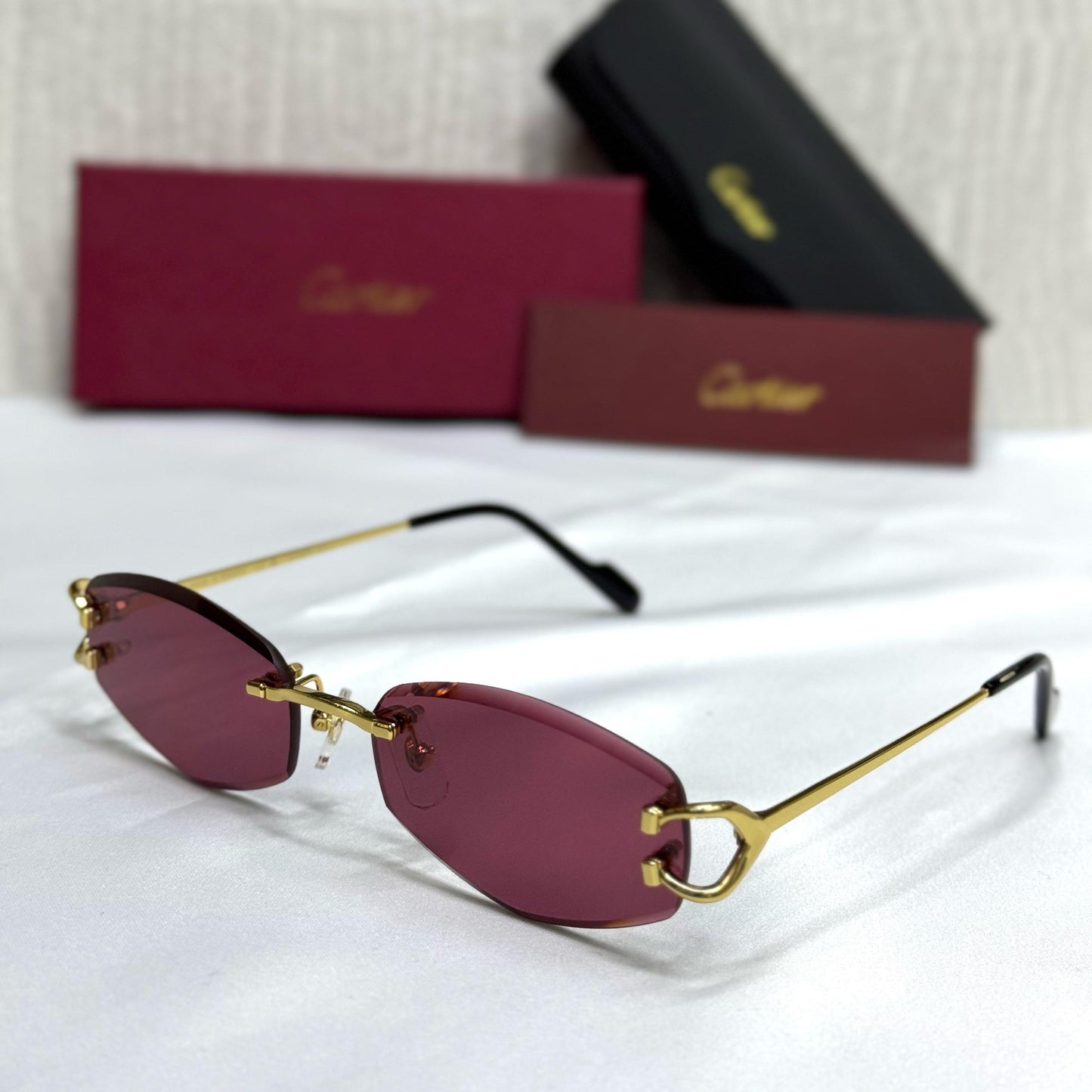 Cartier “C Décor” Blue Rimless Sunglasses - Sassygrove