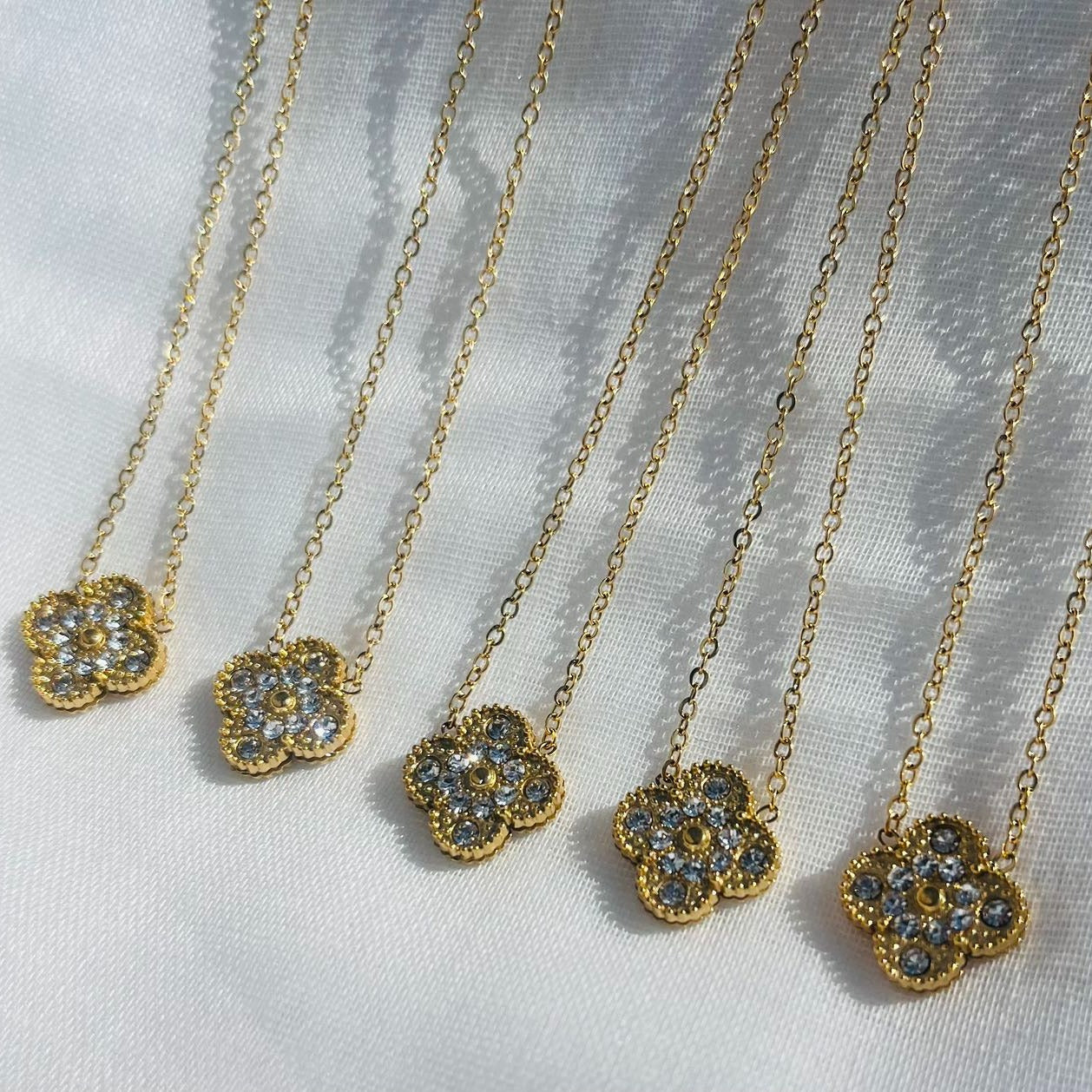 Colour Clover Diamond Pendant Necklace - Sassygrove