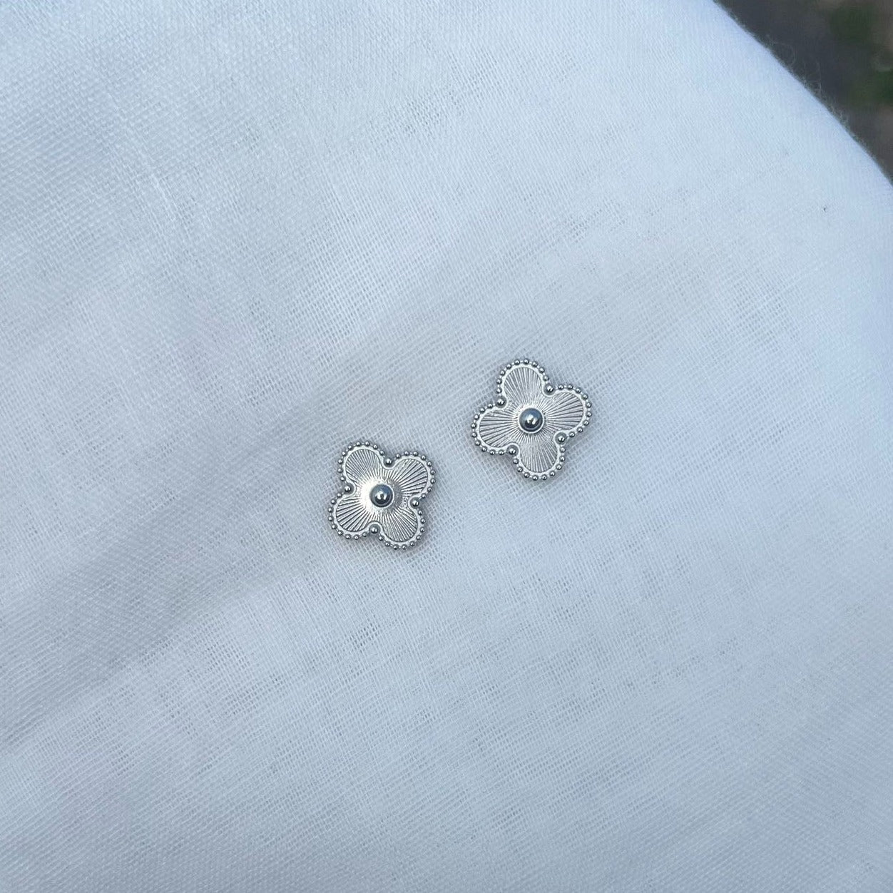 Silver Clover Stud Earrings - Sassygrove