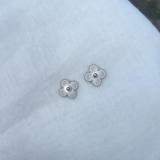Silver Clover Stud Earrings - Sassygrove