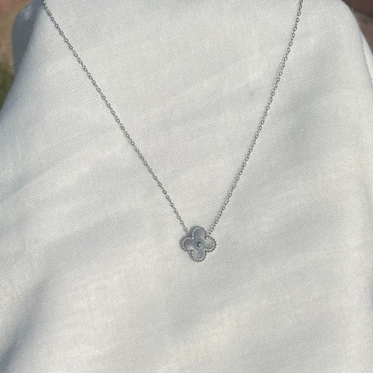Silver Clover Necklace with Pendant - Sassygrove