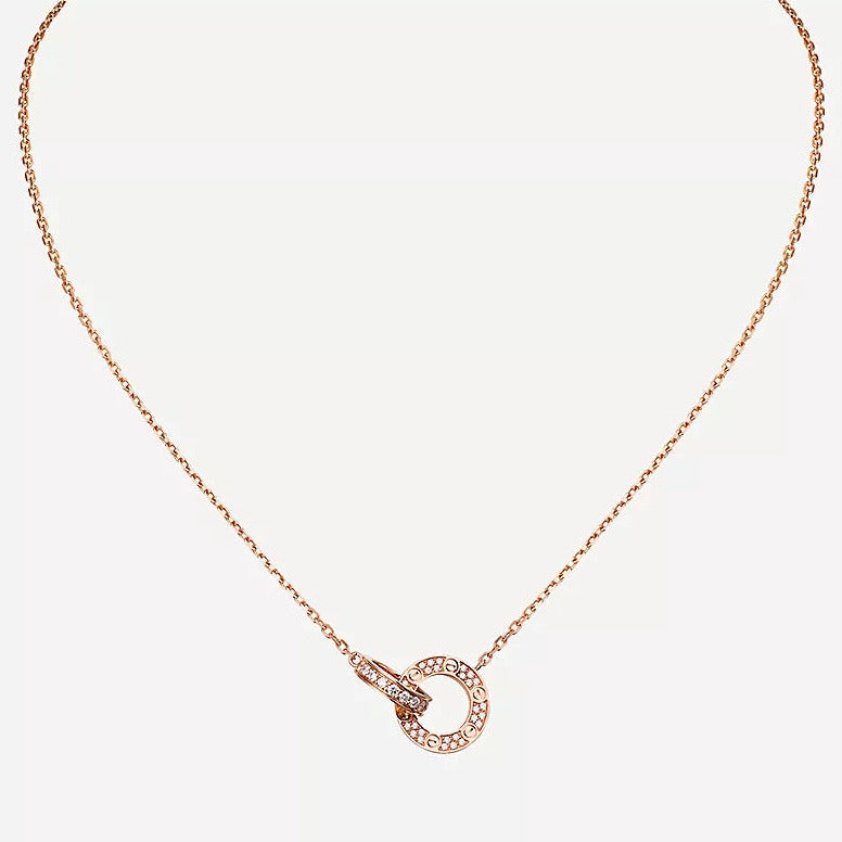 Rose Gold Tone Cubic Zirconia Necklace - Sassygrove