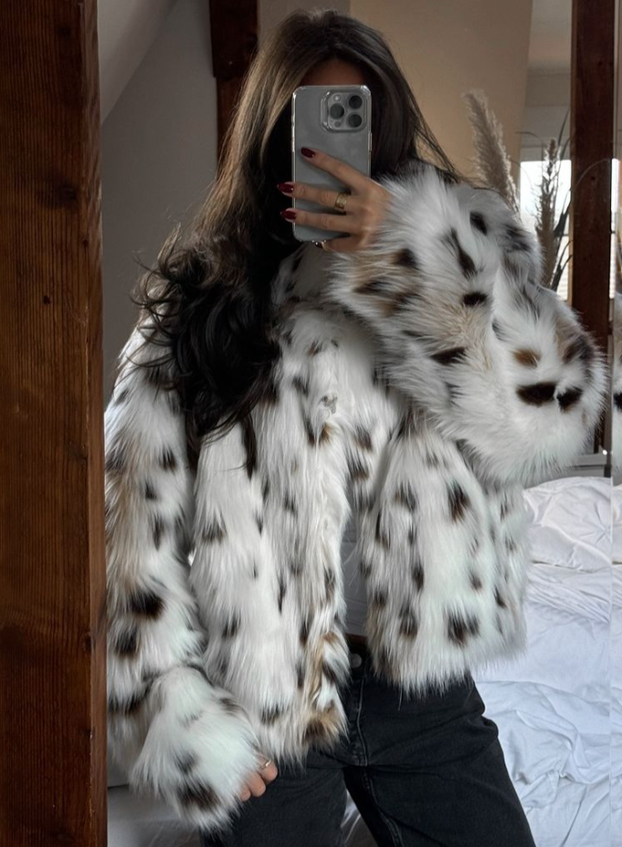 Snow Leopard Fur Coat - Sassygrove