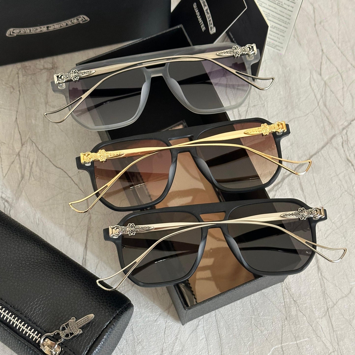 Chrome Hearts Boxy-Aviator Sunglasses - Sassygrove