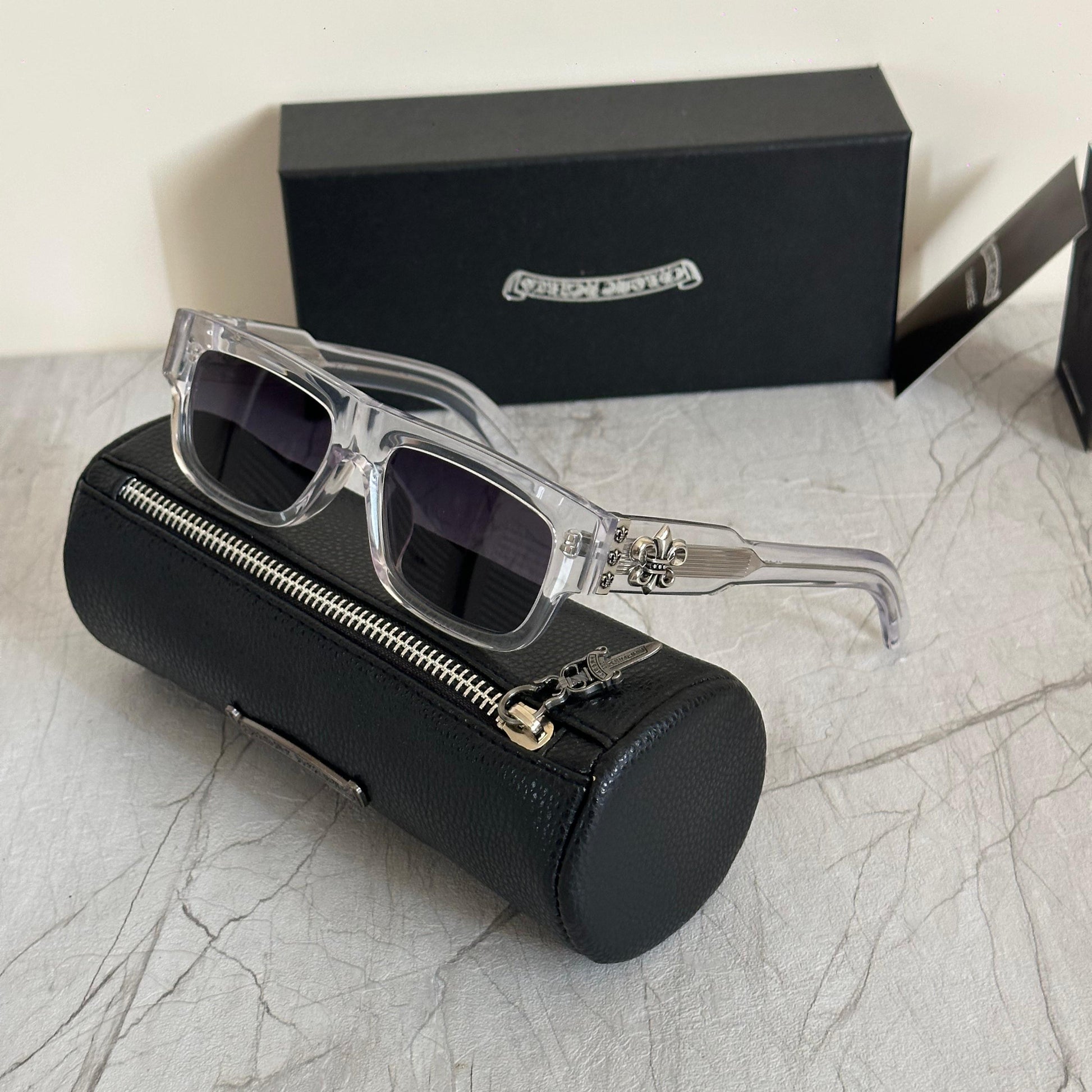 Chrome Hearts Fleur de Lys Rectangle Sunglasses - Sassygrove