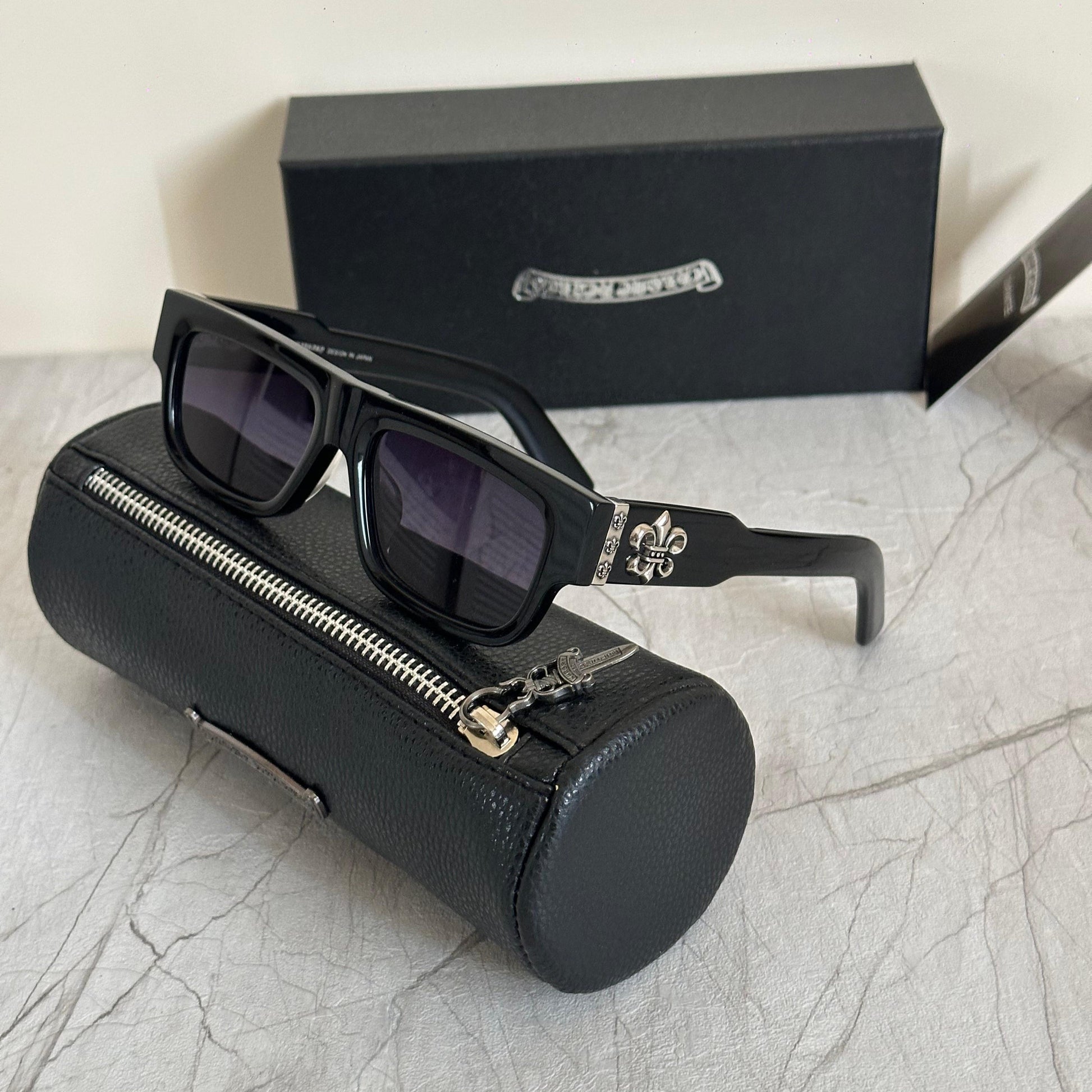 Chrome Hearts Fleur de Lys Rectangle Sunglasses - Sassygrove
