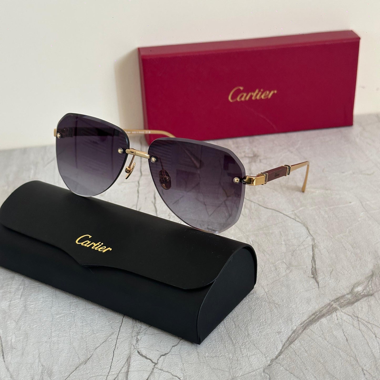 Cartier CT0040RS Rimless Sunglasses - Sassygrove