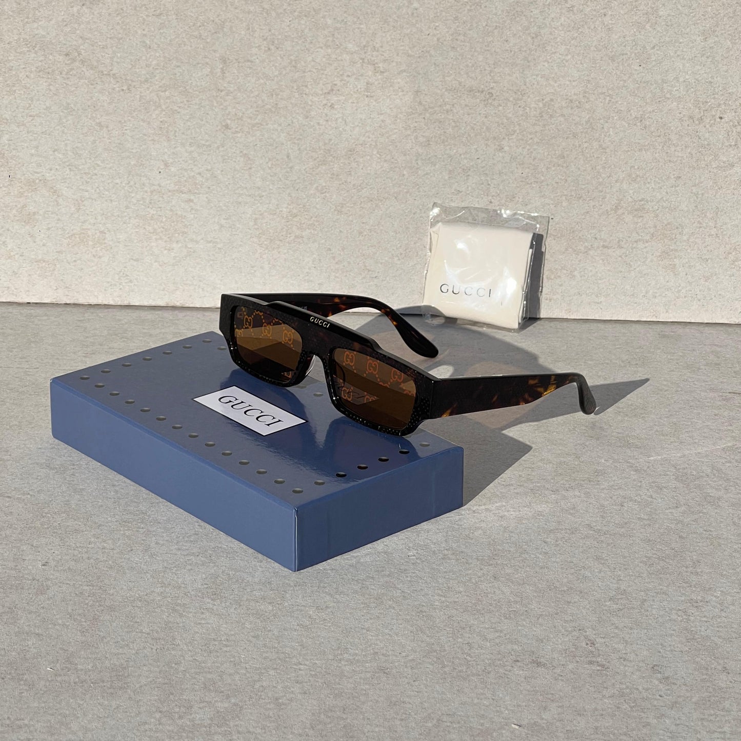 Gucci GG1086S Rectangular Ivory Sunglasses - Sassygrove