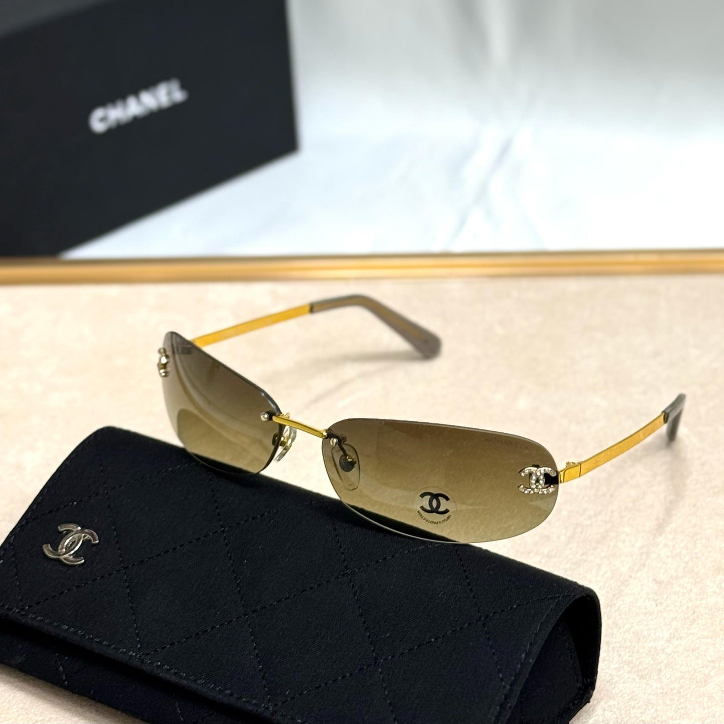 Chanel Butterfly Rimless Sunglasses - Sassygrove