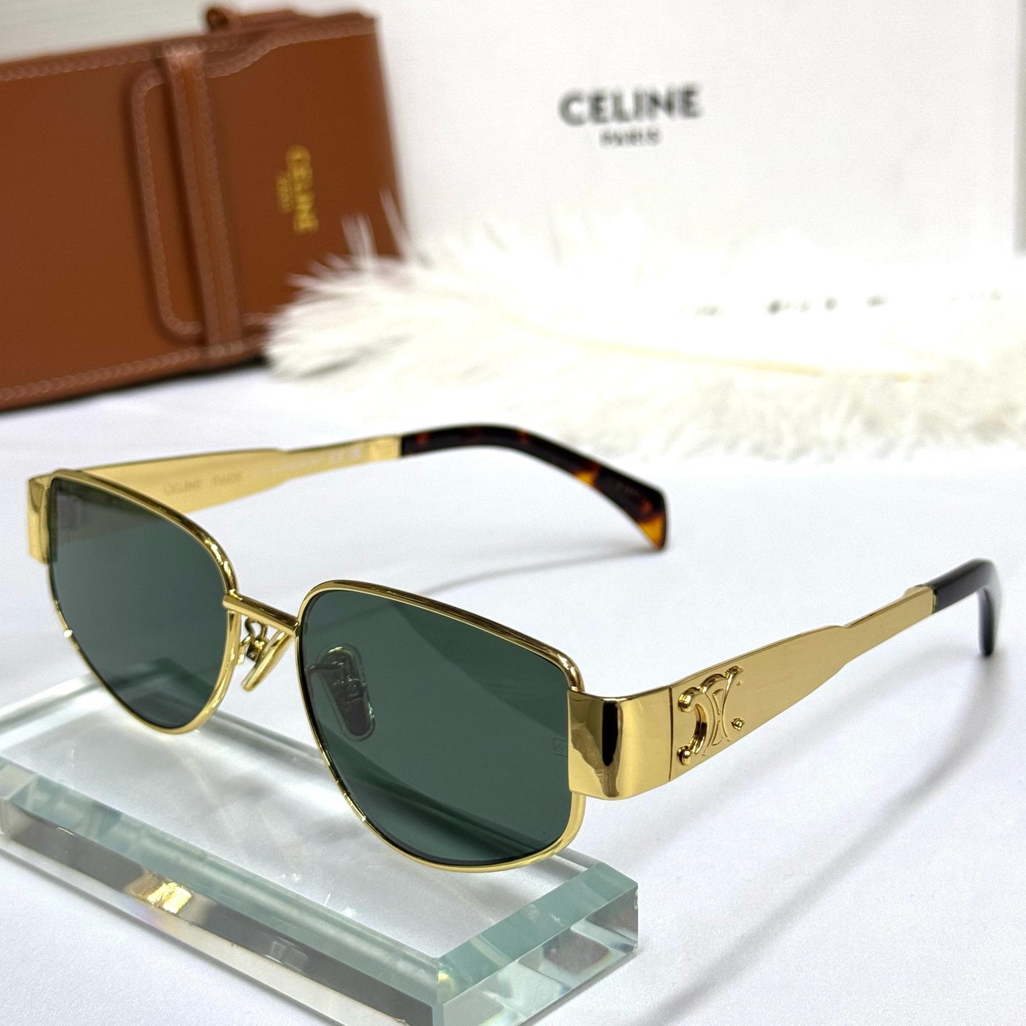 Celine Triomphe Gold Metal Sunglasses - Sassygrove