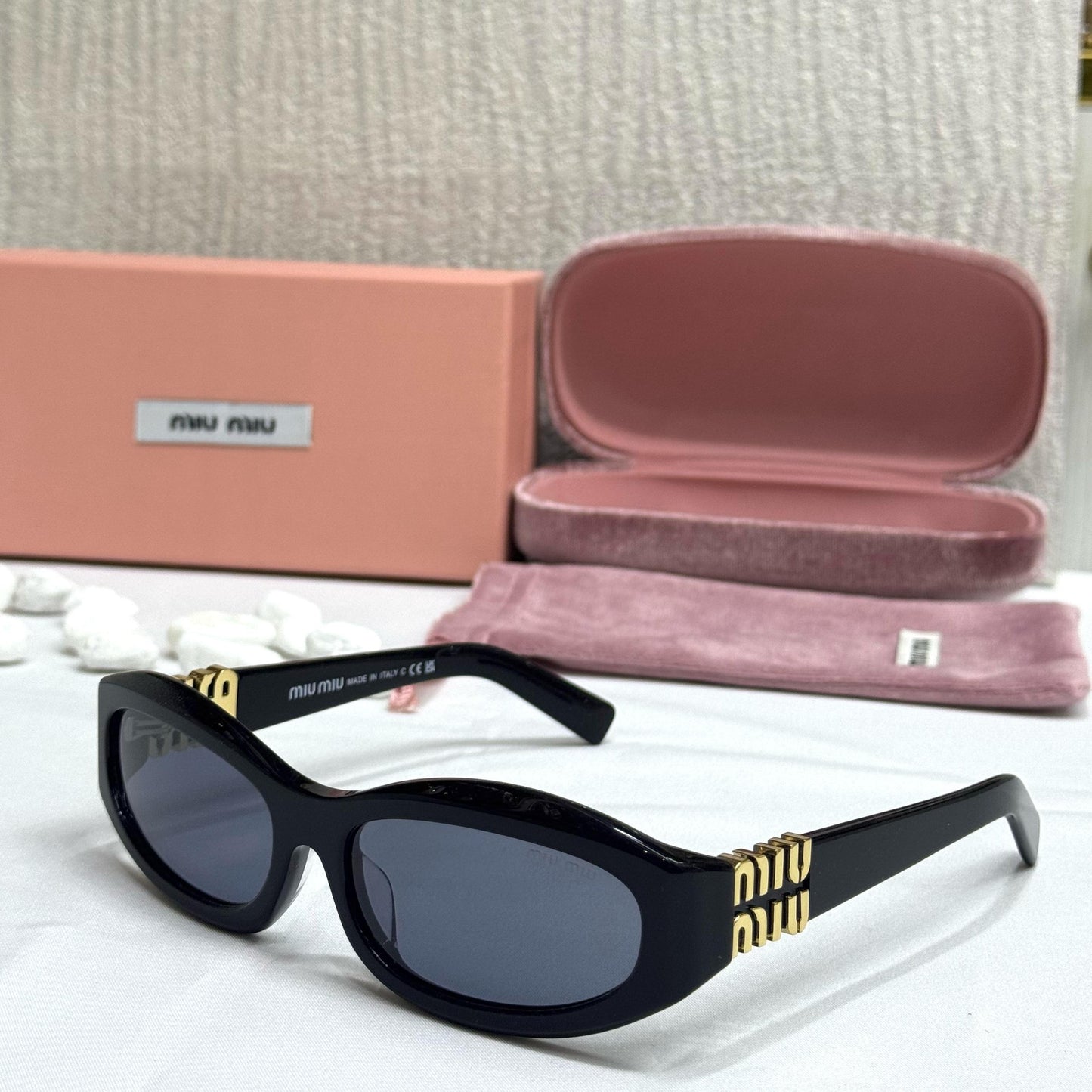 Miu Miu MU 10WS Tortoiseshell Oval Sunglasses - Sassygrove