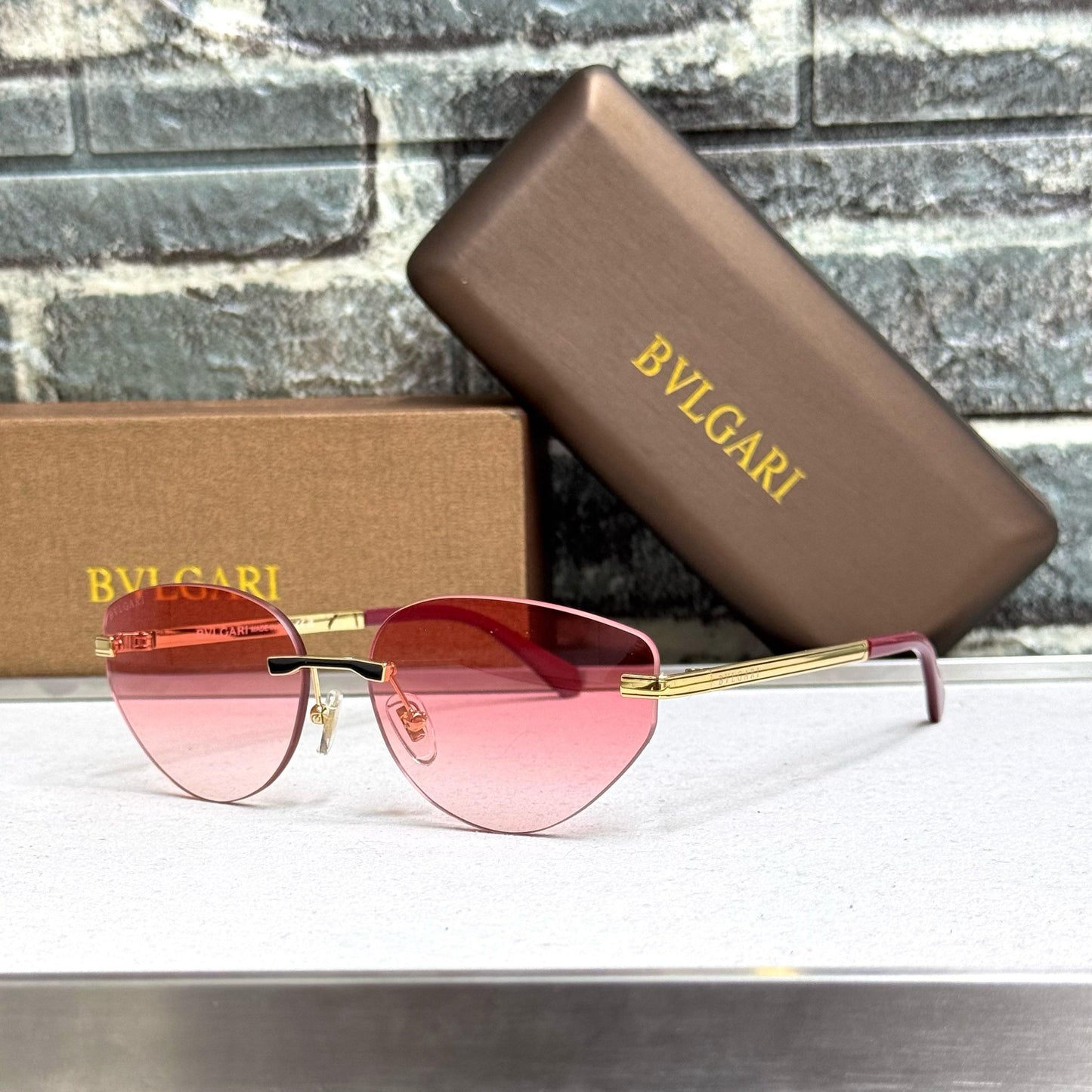Bvlgari BV5045K Rimless Sunglasses - Sassygrove