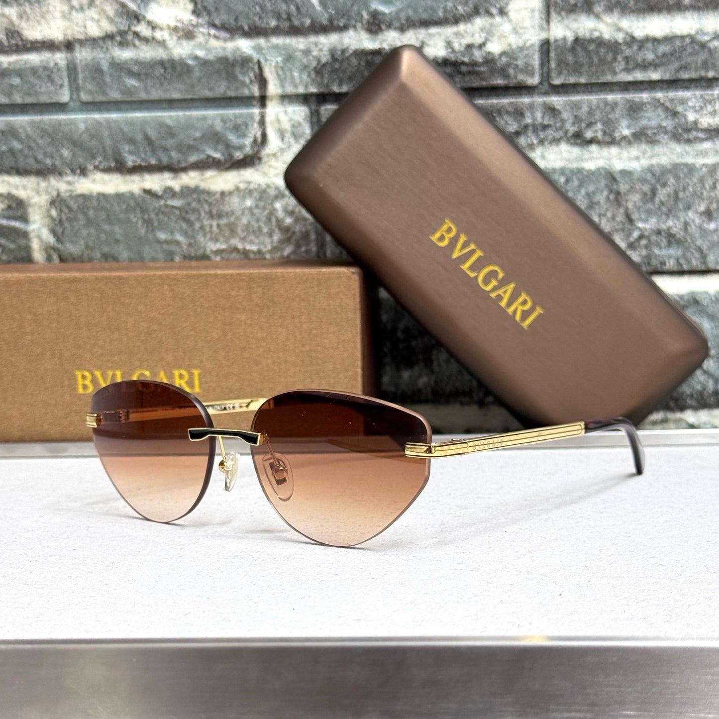 Bvlgari BV5045K Rimless Sunglasses - Sassygrove
