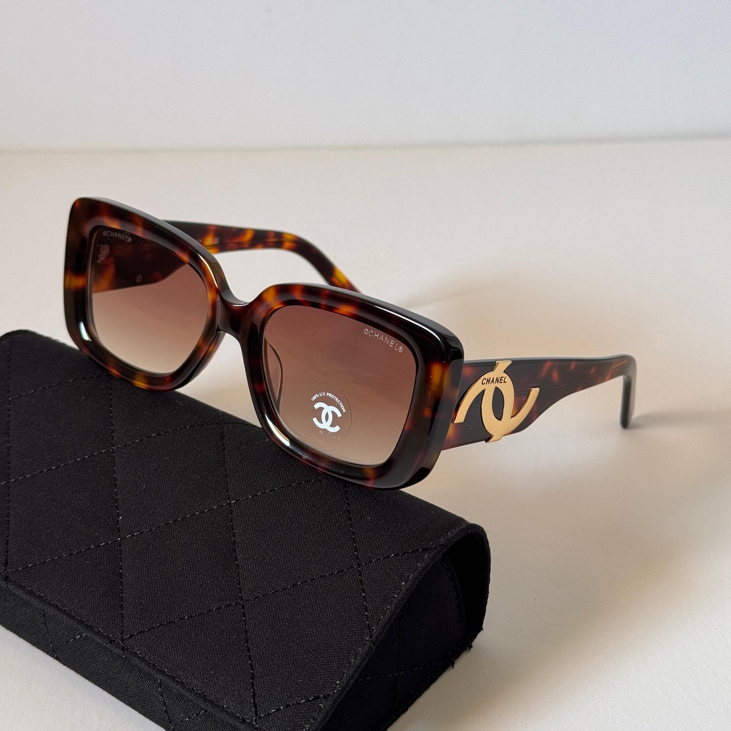 Chanel Square Gloss Black Sunglasses - Sassygrove