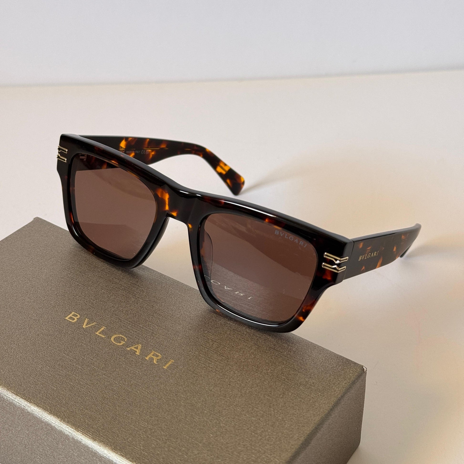 Bvlgari BV8243B Havana Square Sunglasses - Sassygrove