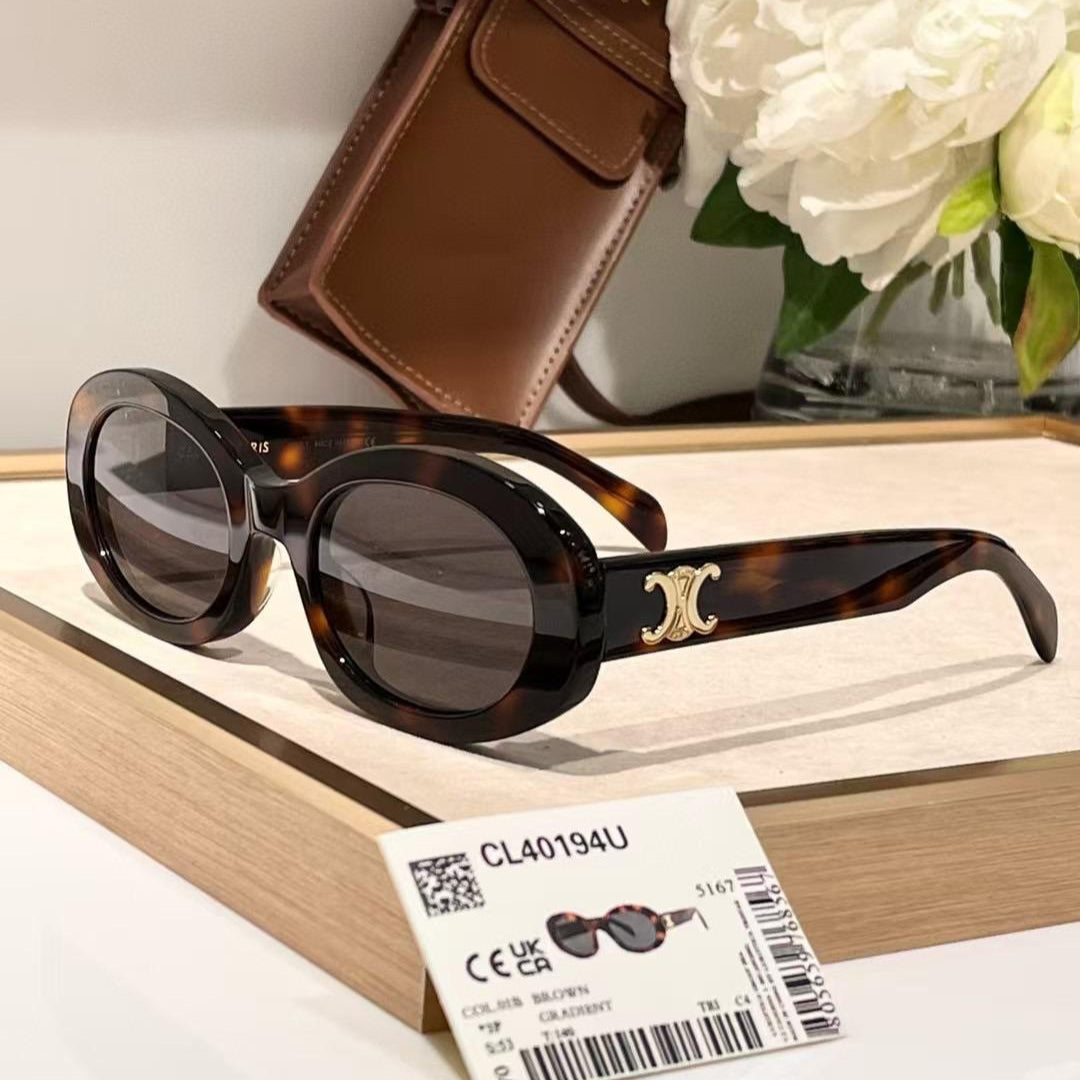 Celine CL40194U Milky White Oval Sunglasses - Sassygrove
