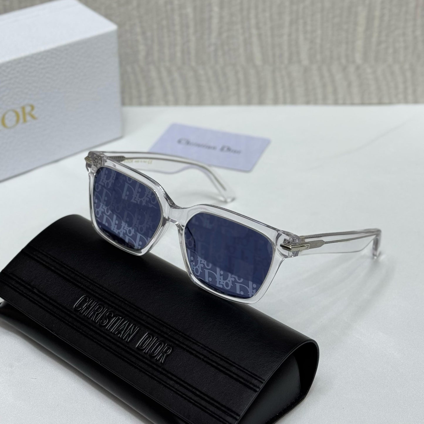 Dior Oblique Transparent Frame Sunglasses - Sassygrove