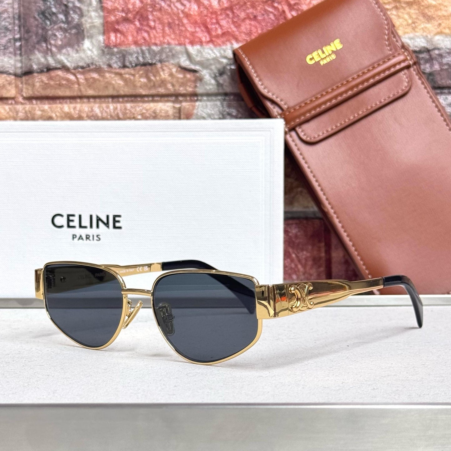 Celine Triomphe Metal Cat-Eye Sunglasses - Sassygrove