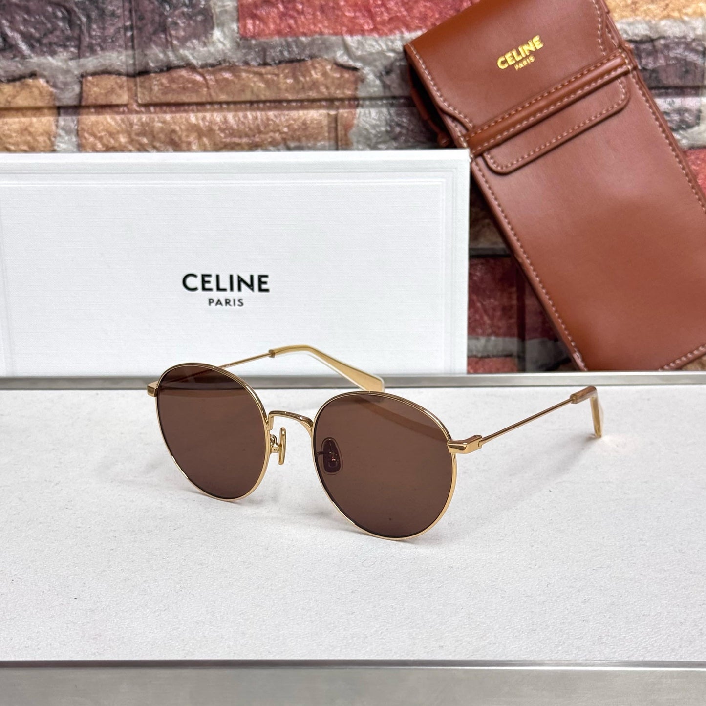 Celine Round Slim Metal Sunglasses - Sassygrove