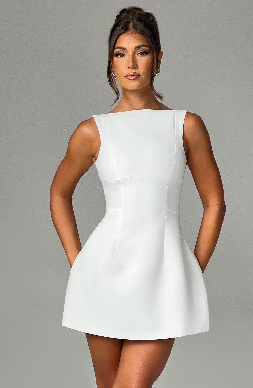 Amara Mini Dress - Ivory - Sassygrove