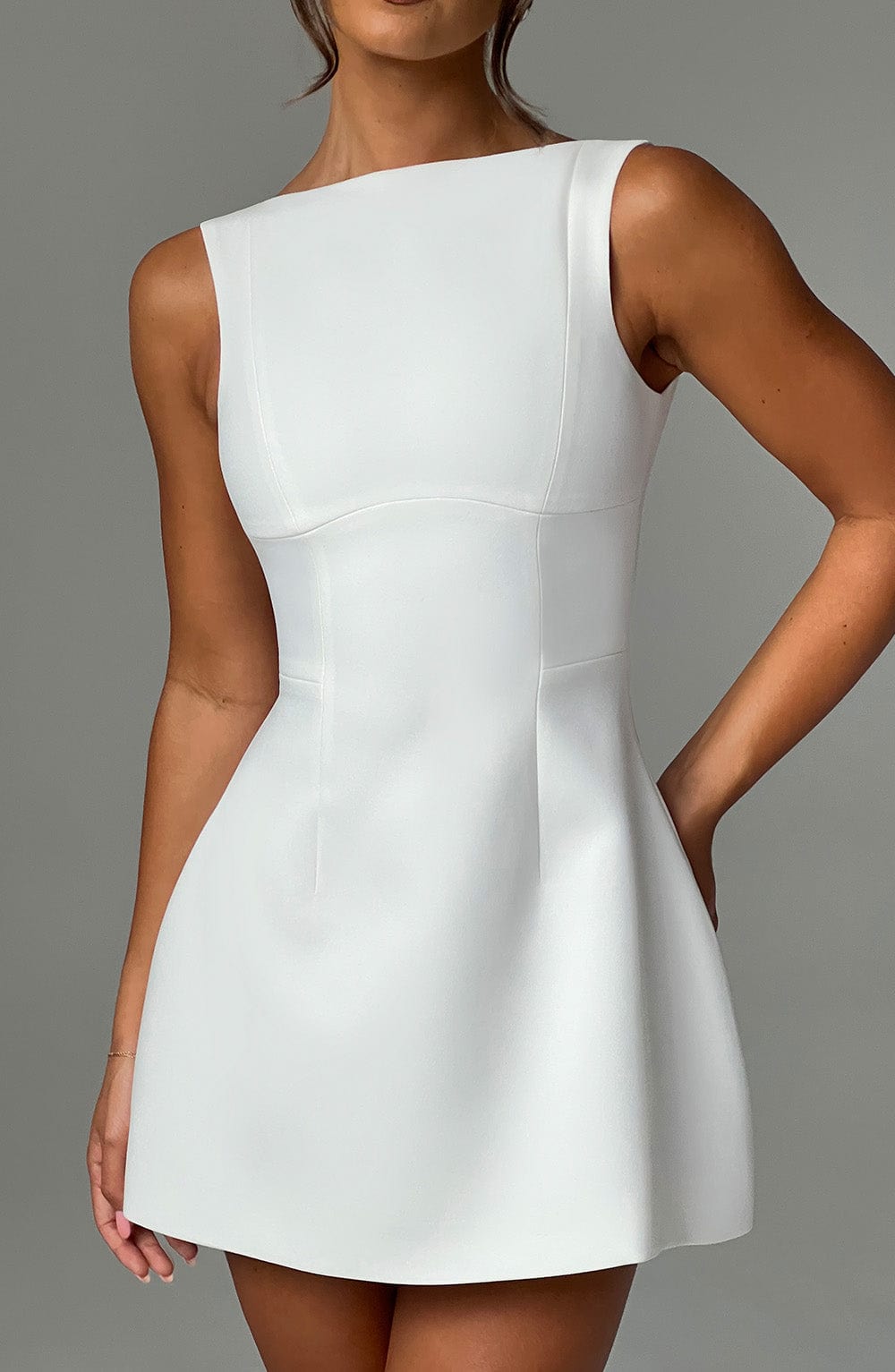 Amara Mini Dress - Ivory - Sassygrove