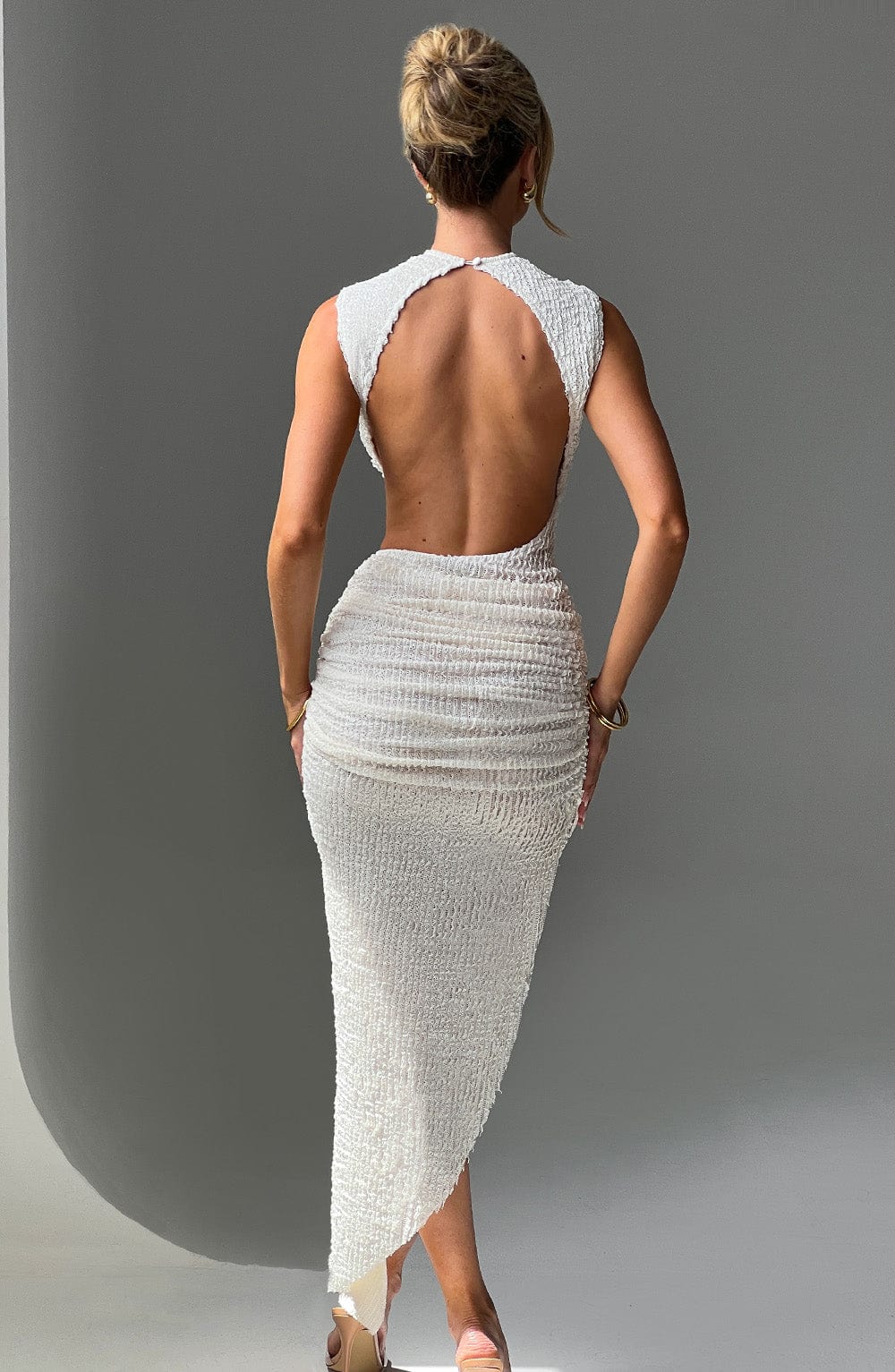 Artemis Midi Dress - Ivory - Sassygrove