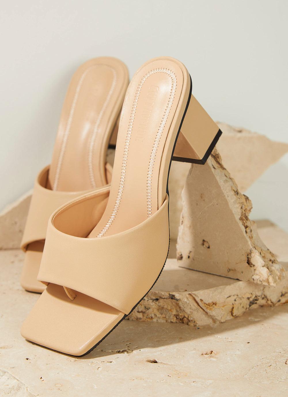 Daisy Mule Heel - Beige - Sassygrove