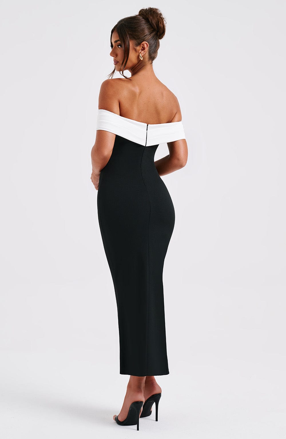 Lexi Midi Dress - Black/White - Sassygrove