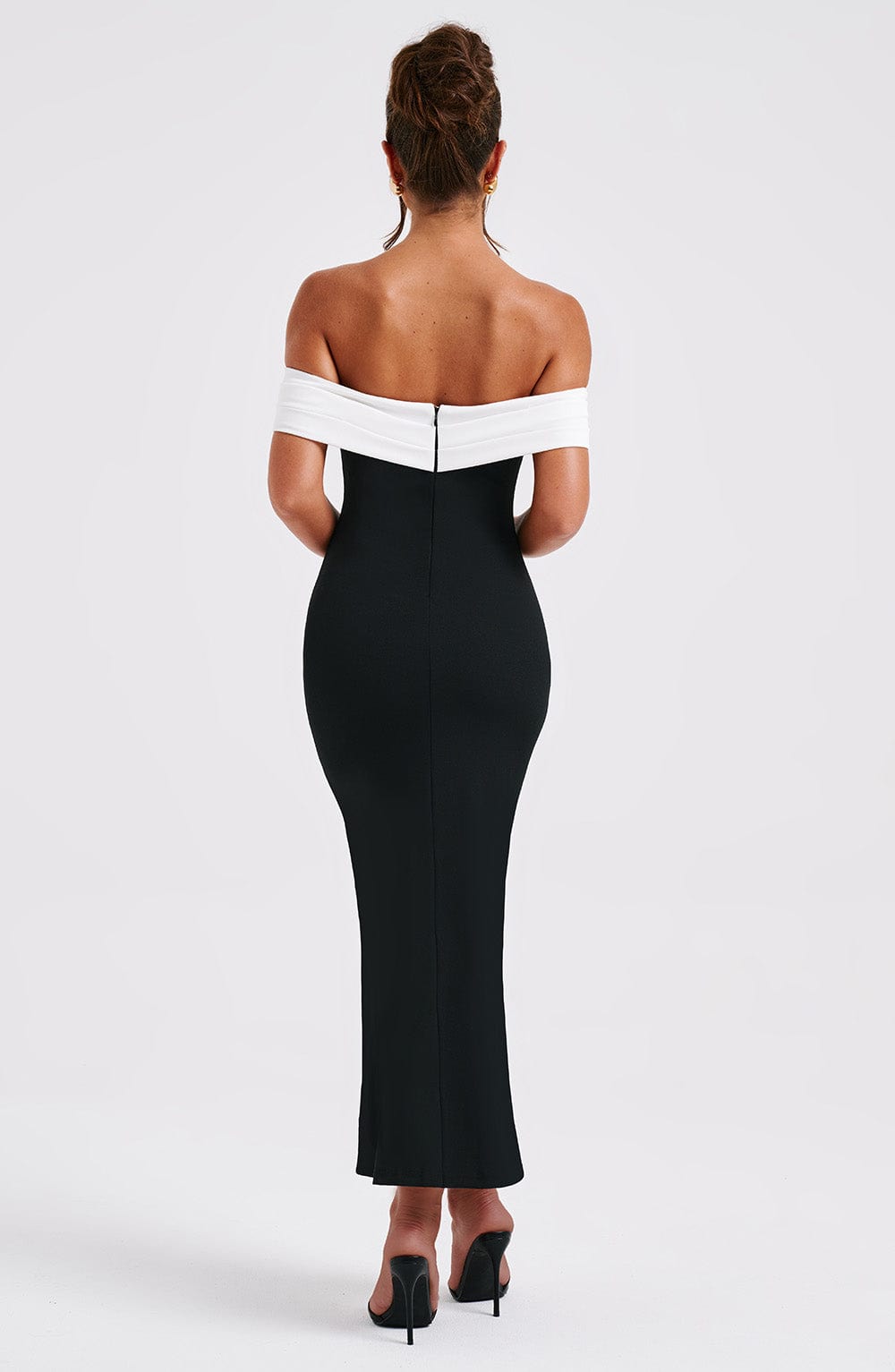 Lexi Midi Dress - Black/White - Sassygrove