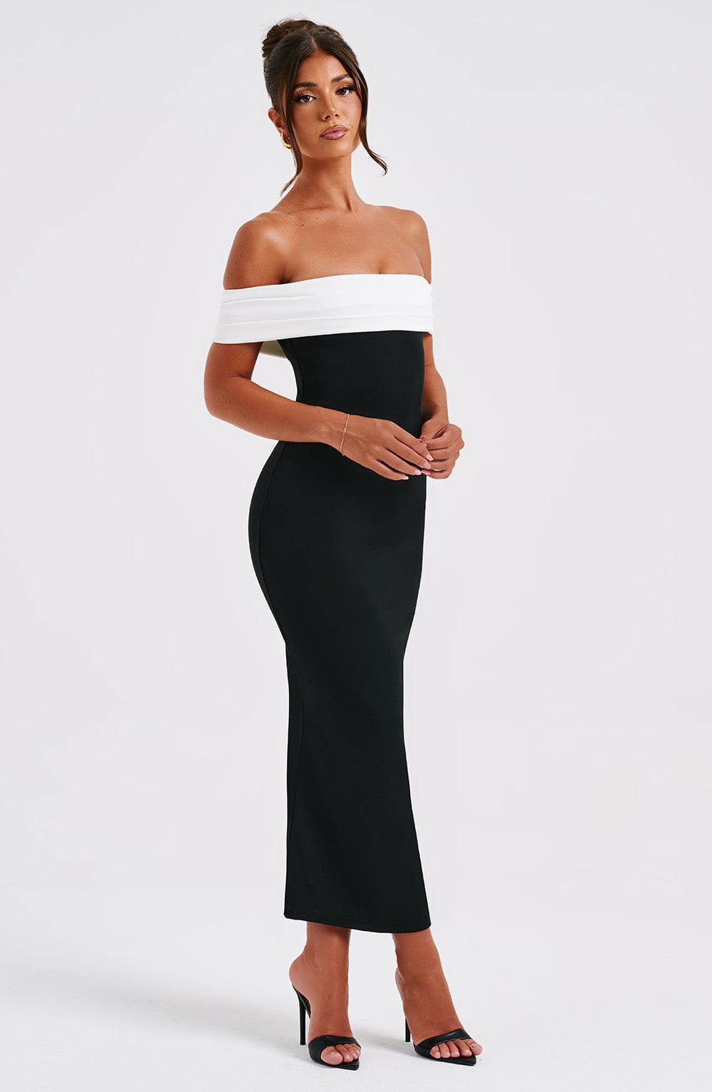 Lexi Midi Dress - Black/White - Sassygrove