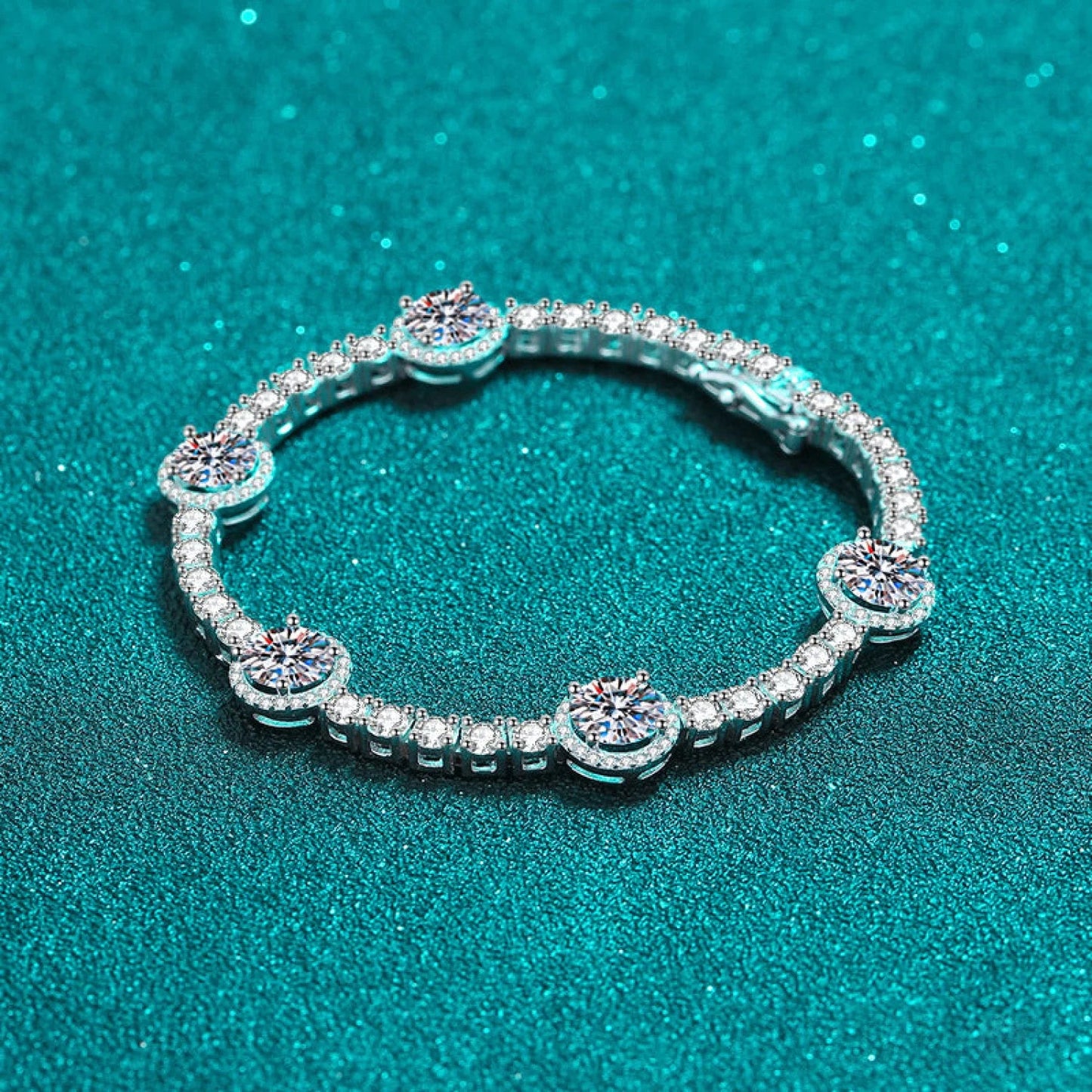 Dazzling Round Cut Moissanite Tennis Bracelet Cal - Sassygrove