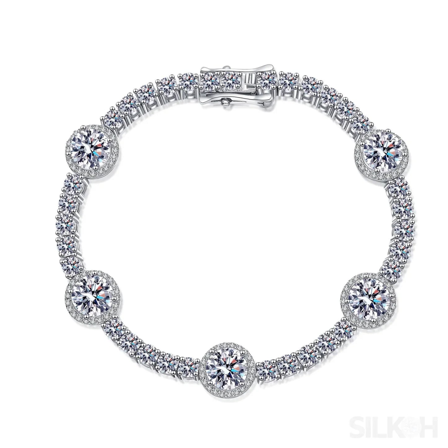 Dazzling Round Cut Moissanite Tennis Bracelet Cal - Sassygrove