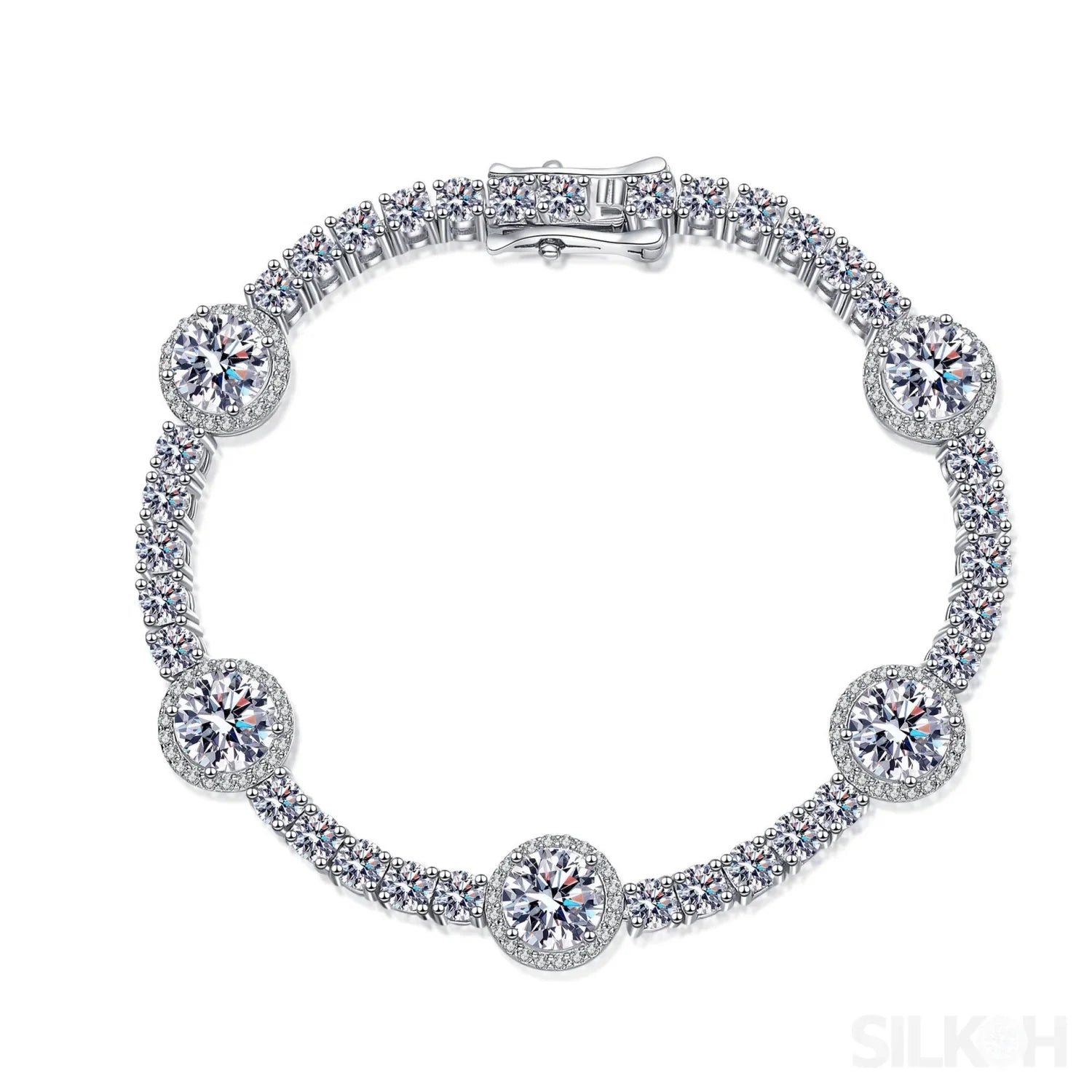 Dazzling Round Cut Moissanite Tennis Bracelet Cal - Sassygrove