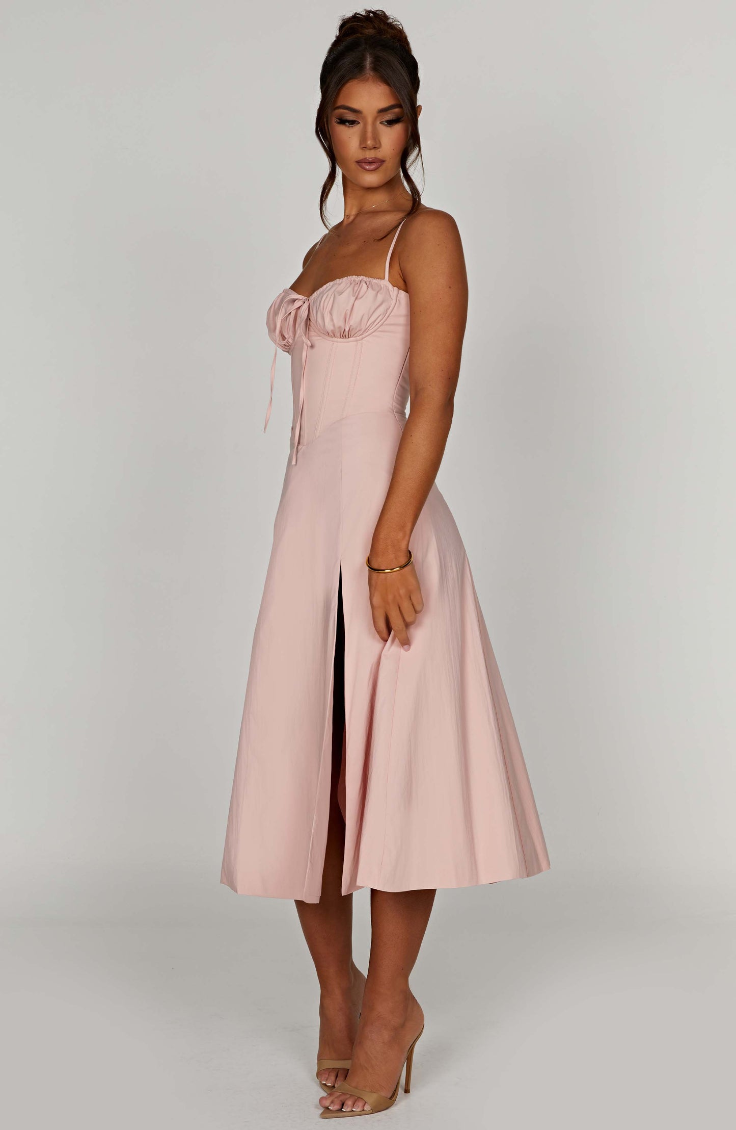 Delilah Midi Dress - Blush - Sassygrove
