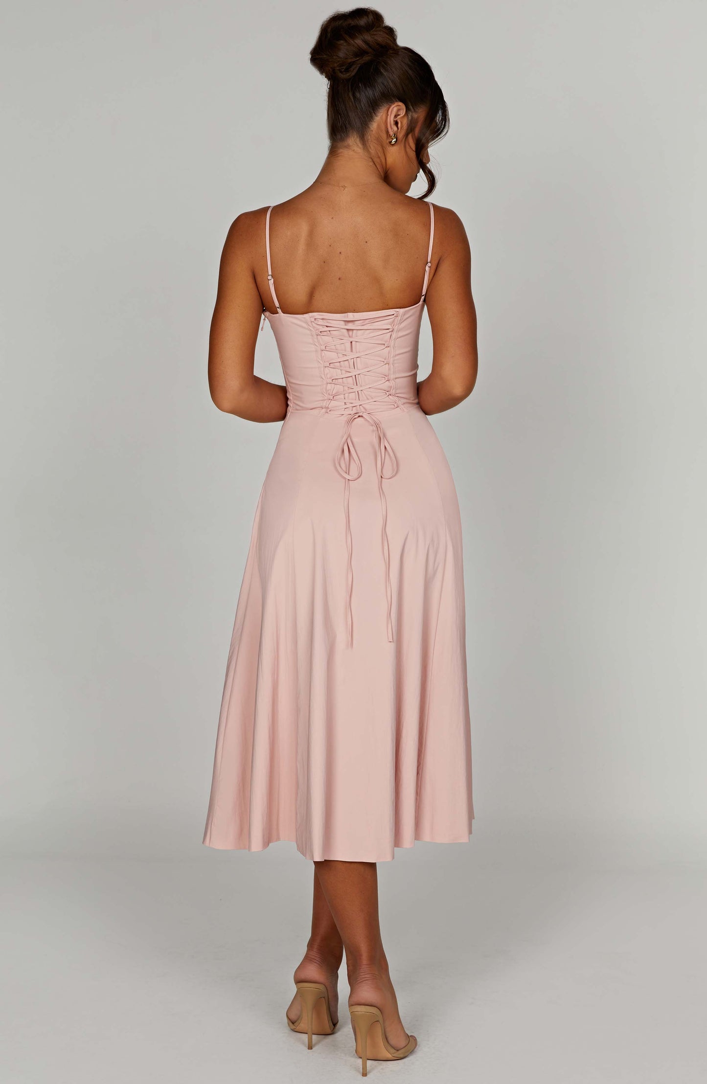 Delilah Midi Dress - Blush - Sassygrove