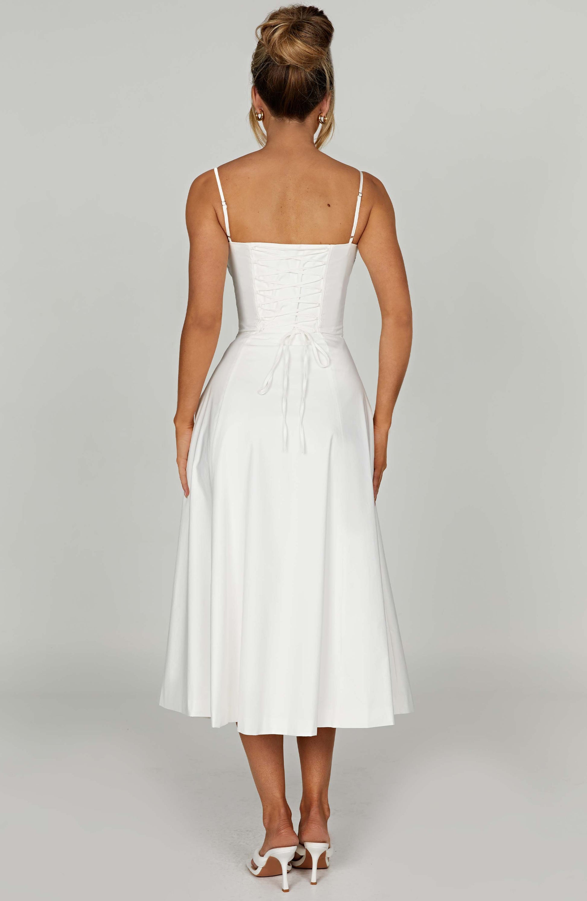 Delilah Midi Dress - Ivory - Sassygrove