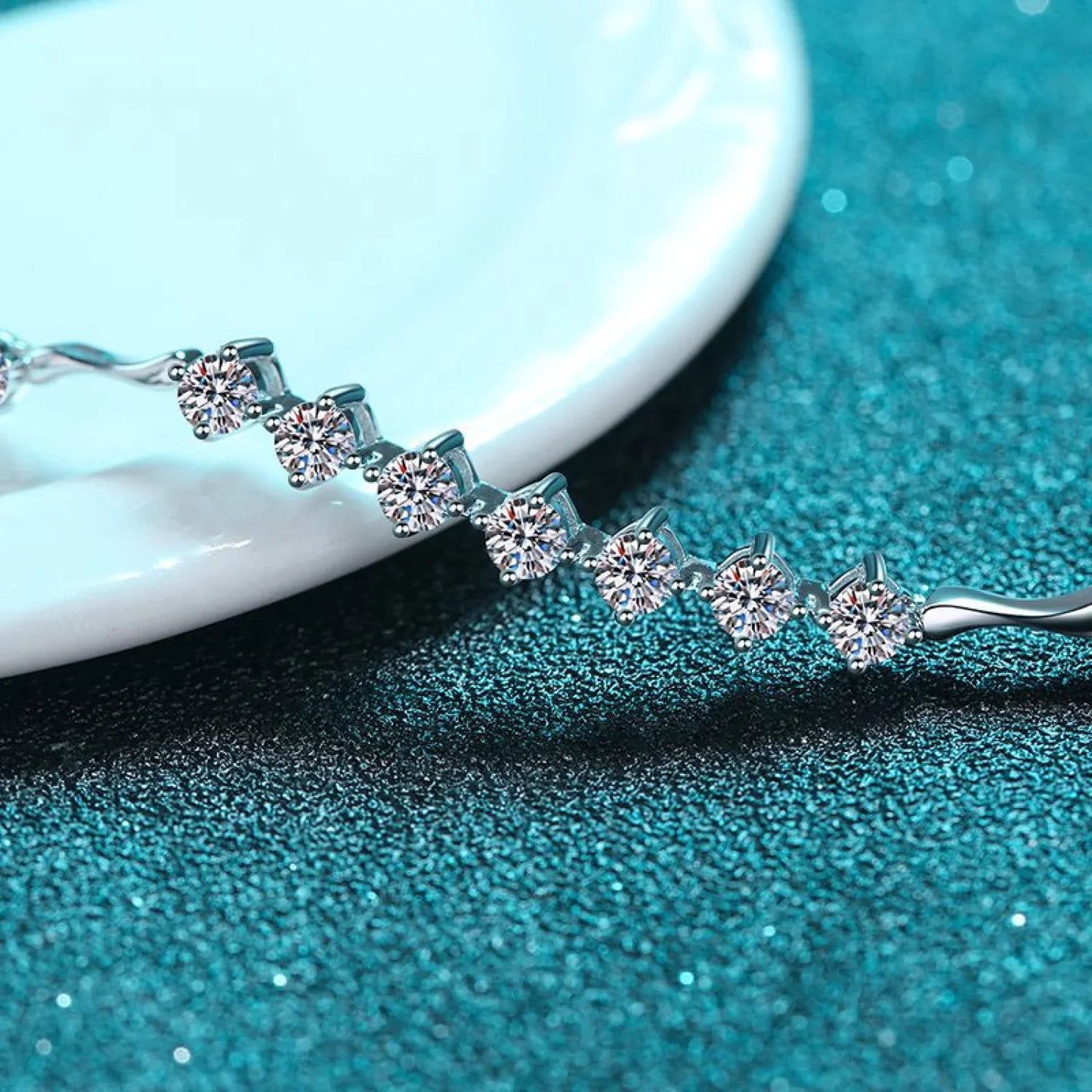 Delicate Nine Stars Adjustable Moissanite Bracelet Ana - Sassygrove