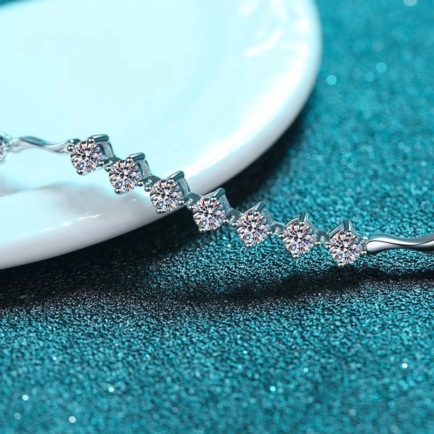 Delicate Nine Stars Adjustable Moissanite Bracelet Ana - Sassygrove