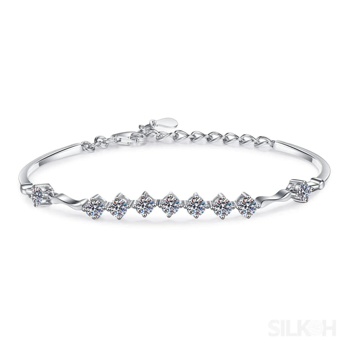 Delicate Nine Stars Adjustable Moissanite Bracelet Ana - Sassygrove