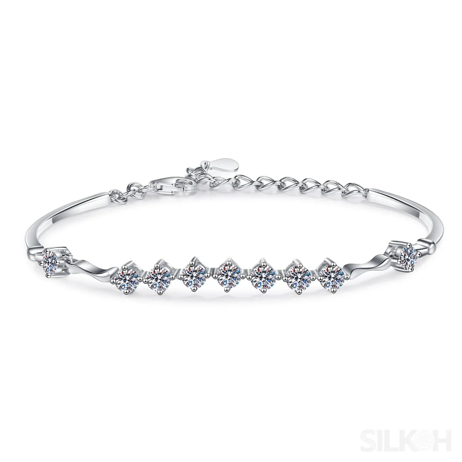 Delicate Nine Stars Adjustable Moissanite Bracelet Ana - Sassygrove