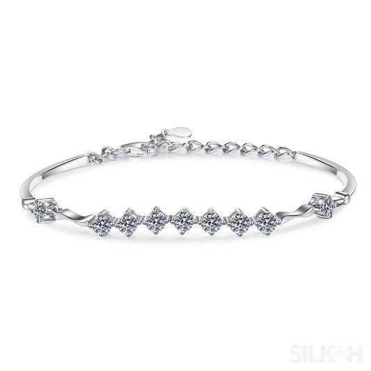 Delicate Nine Stars Adjustable Moissanite Bracelet Ana - Sassygrove