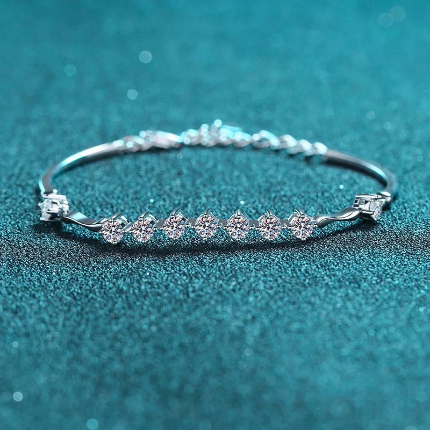 Delicate Nine Stars Adjustable Moissanite Bracelet Ana - Sassygrove