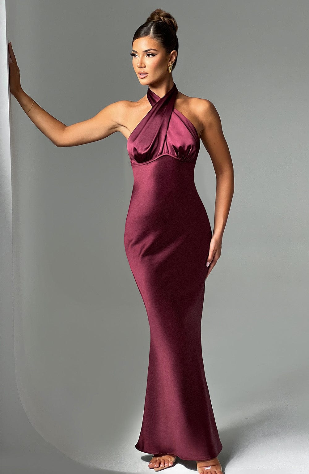 Diana Maxi Dress - Burgundy - Sassygrove